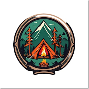 Outdoors Adventure Camping Emblem Posters and Art